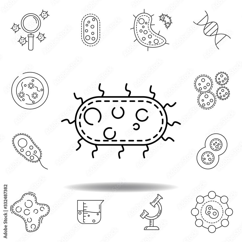 sickness health care medical line icon. element of bacterium virus illustration icons. signs symbols can be used for web logo mobile app UI UX