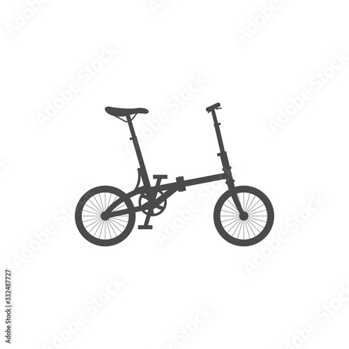 Foldable compact bike. Simple isolated icon on a white background.