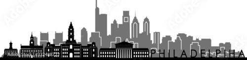 PHILADELPHIA City Skyline Silhouette Cityscape Vector