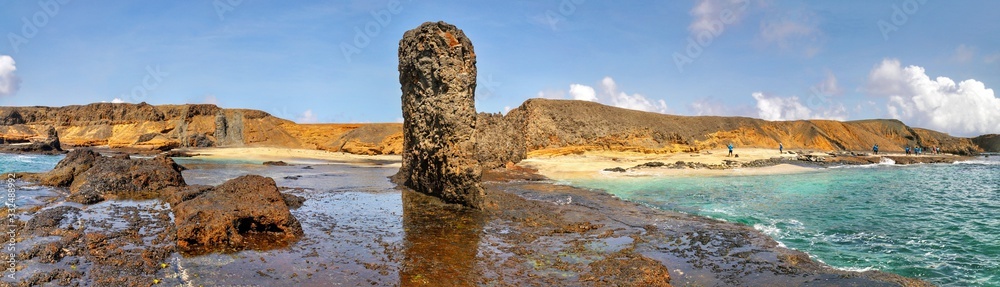 Freestanding boulder on  a beach in Djeu, Cabo Verde