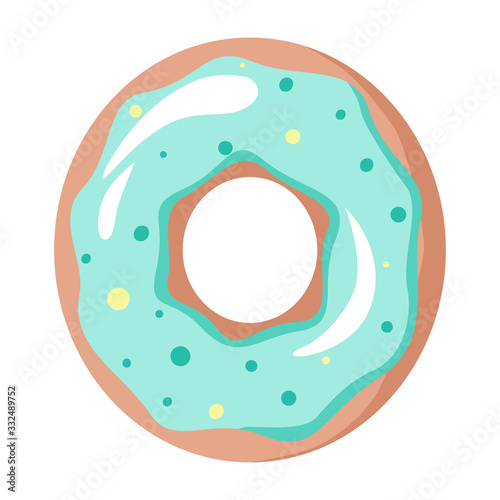 Letter of the donut alphabet on the white background