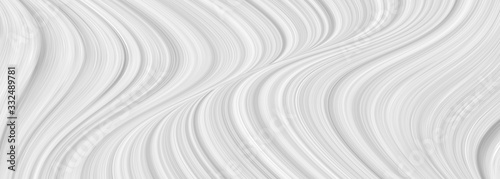 White background with waves and bends in an abstract cosmic form  circles and stains. Gray texture with gradients in 3 d volume  template for beautiful screensavers.