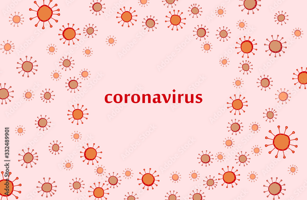 Vector illustration Coronavirus 2019-nCoV background. Pandemic medical health risk, immunology, virology, epidemiology concept.