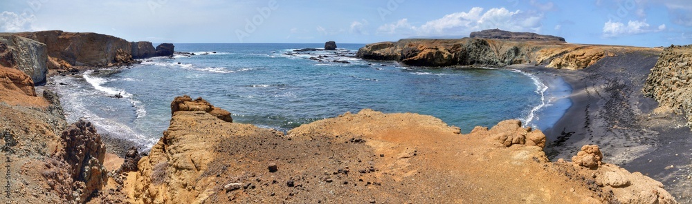 Plateau over the bay entrance to the islet of Djeu in Cabo Verde
