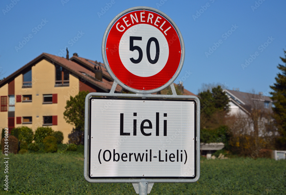 Lieli (Oberwil-Lieli) AG, Ortsschild