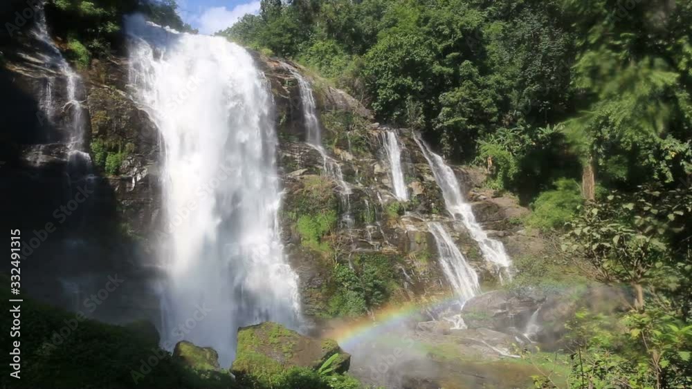 Wachirathan waterfall and rainbow at Doi Inthanon national park, Chiang Mai, Thailand Wachirathan waterfall and rainbow at Doi Inthanon national park, Chiang Mai, Thailand