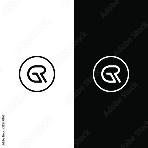 Abstract letter GR logo vector