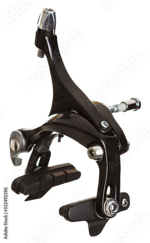 Bicycle brakes on isolated white background