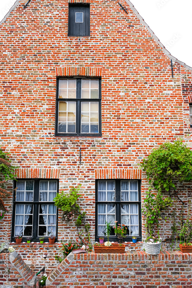 old brick wall with windows old brick wall with windows