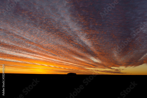Ayers Rock sunset orange sky Australia