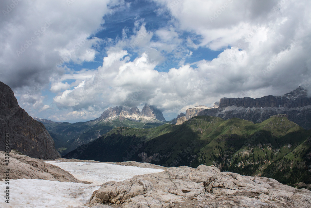 Fototapeta premium Italian alps with dramatic sky