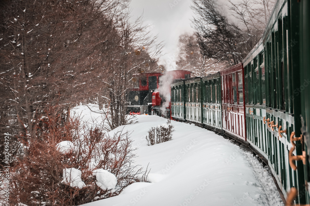 Naklejka premium End of the World Train in Winter