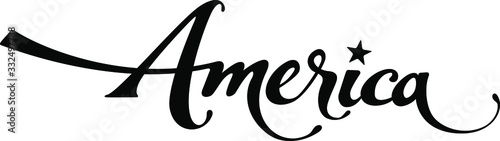 America - custom calligraphy text