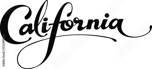 California - custom calligraphy text