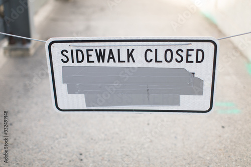 Sidewalk Closed sign 