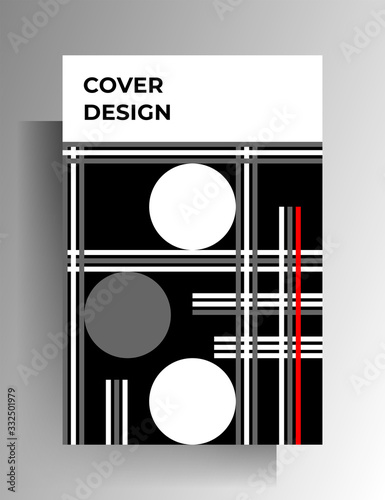 Cover template design. Geometric strict pattern. Vector 10 EPS.