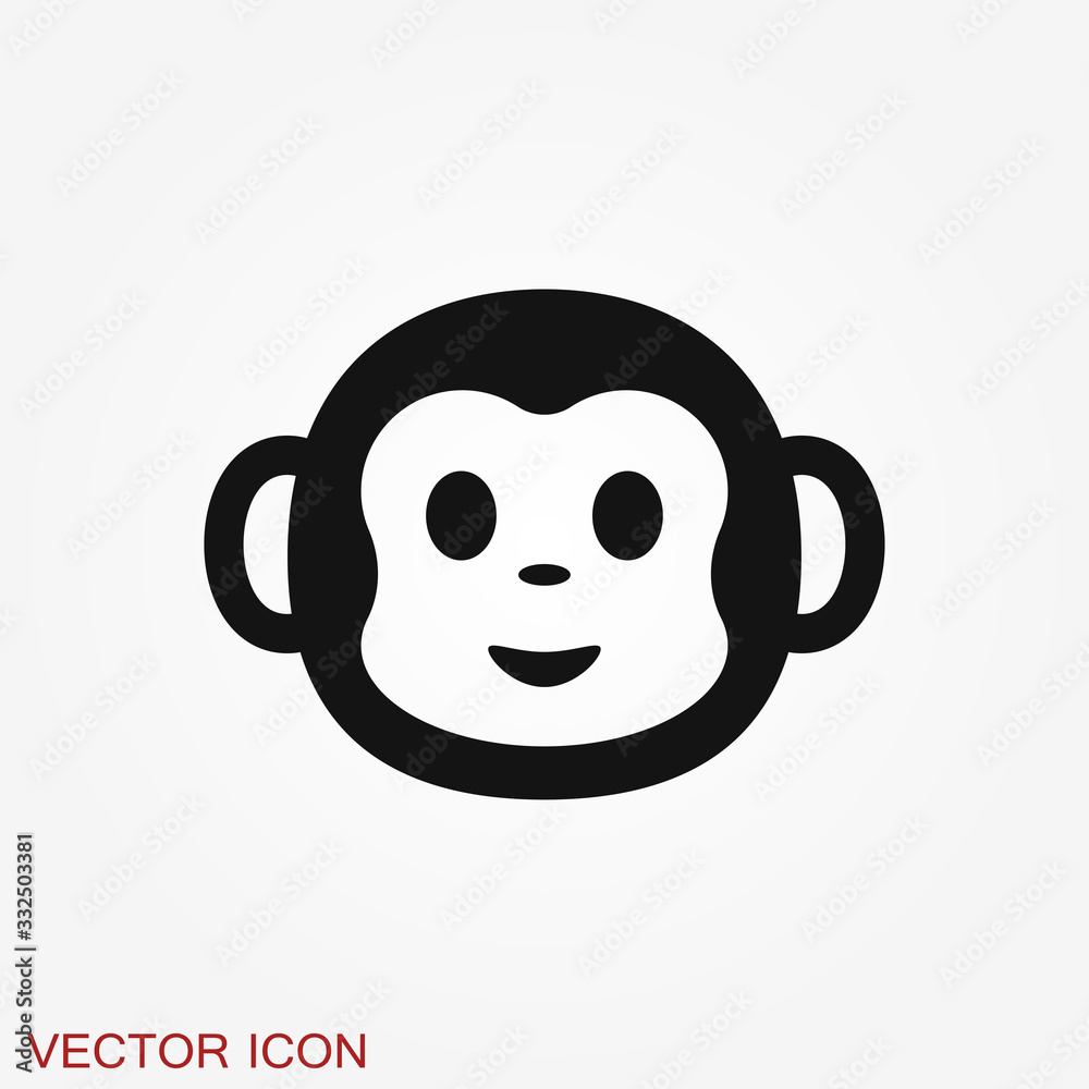 Vector monkey icon isolated on background. Animal symbol Vector monkey icon isolated on background. Animal symbol
