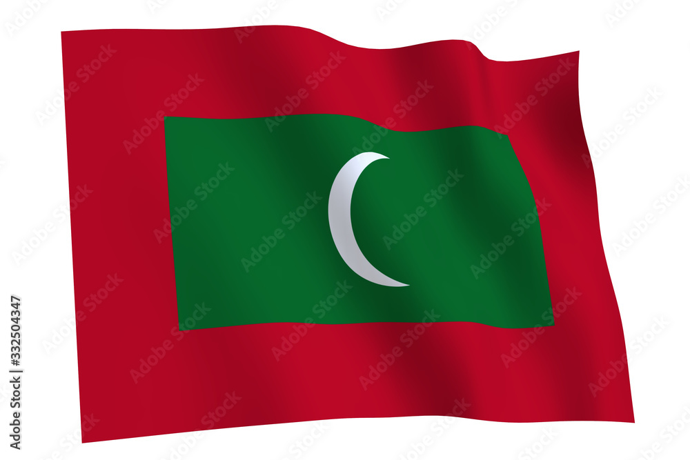 Maldives Flag waving. Flag of Maldives waving in the wind Maldives Flag waving. Flag of Maldives waving in the wind