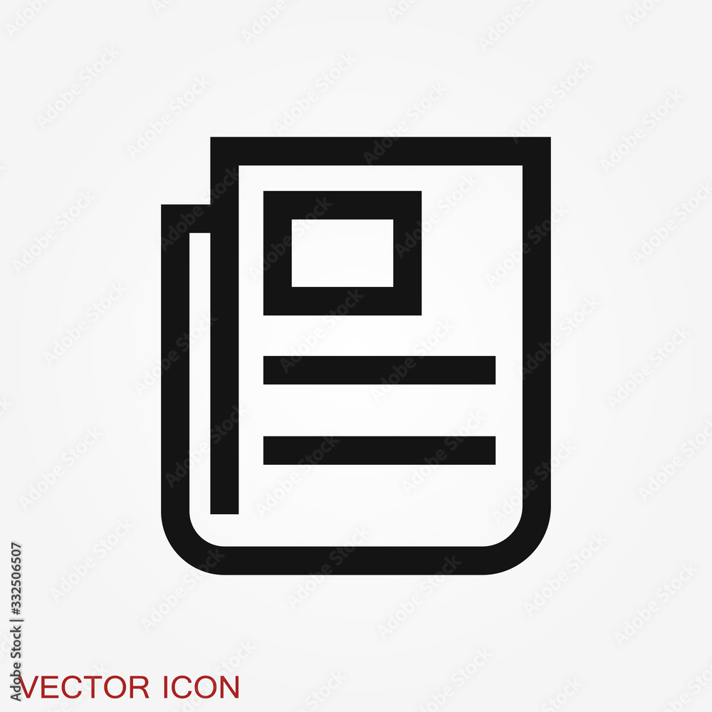Newspaper icon vector. Symbol of news. Flat design. Newspaper icon vector. Symbol of news. Flat design.