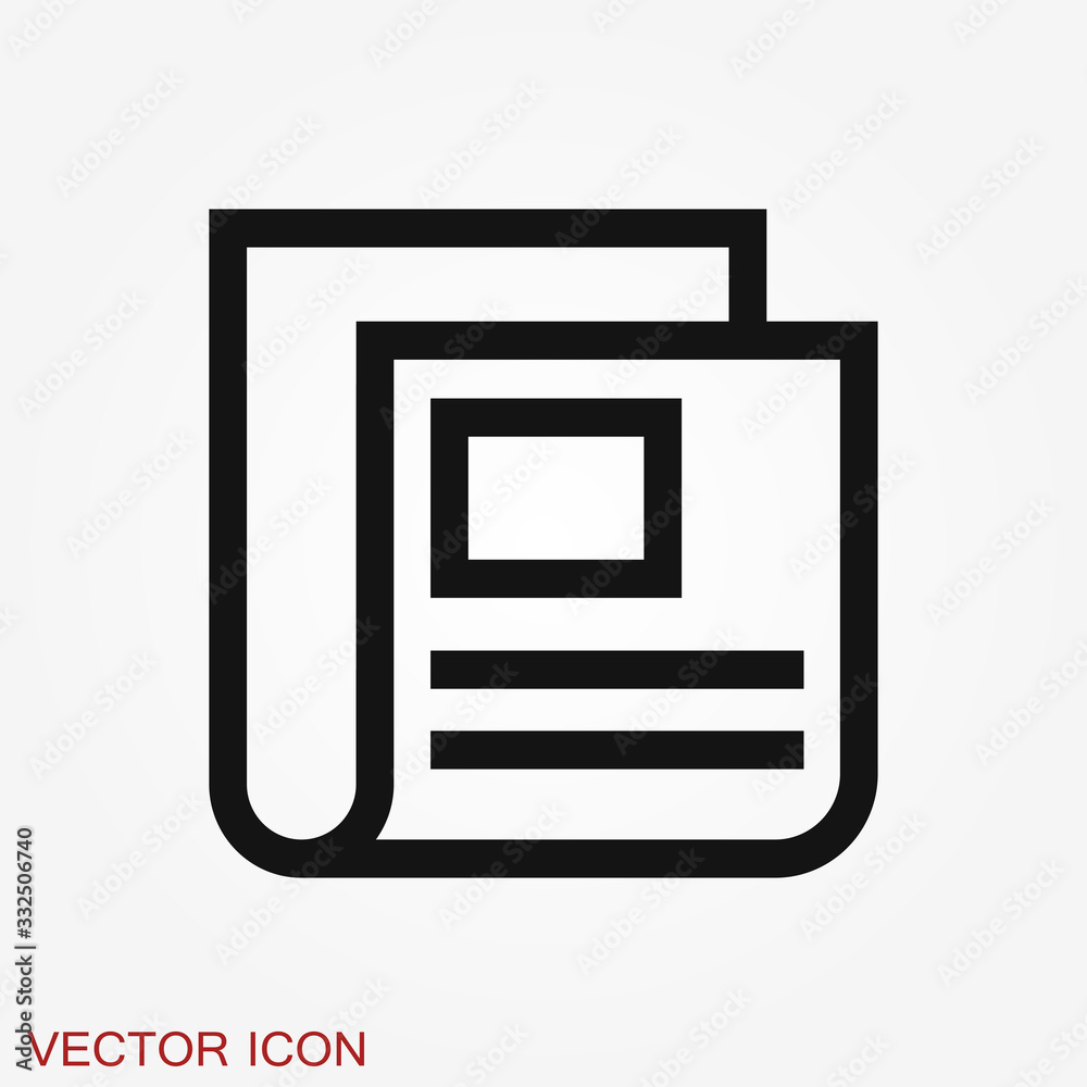 Newspaper icon vector. Symbol of news. Flat design. Newspaper icon vector. Symbol of news. Flat design.