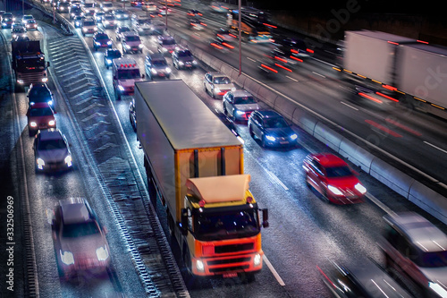 Photography Stockholm city at night, Highway Traffic