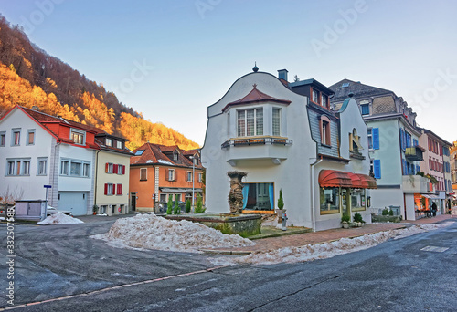 Fountain in Bad Ragaz in winter photo