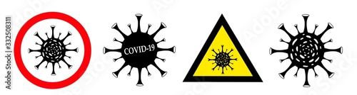 Pandemic. Coronavirus 2019-nCoV virus bacterial cell. New virus. Set on white background.