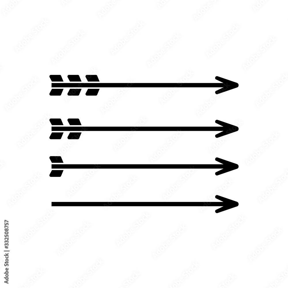 Black arrows set on white background Black arrows set on white background