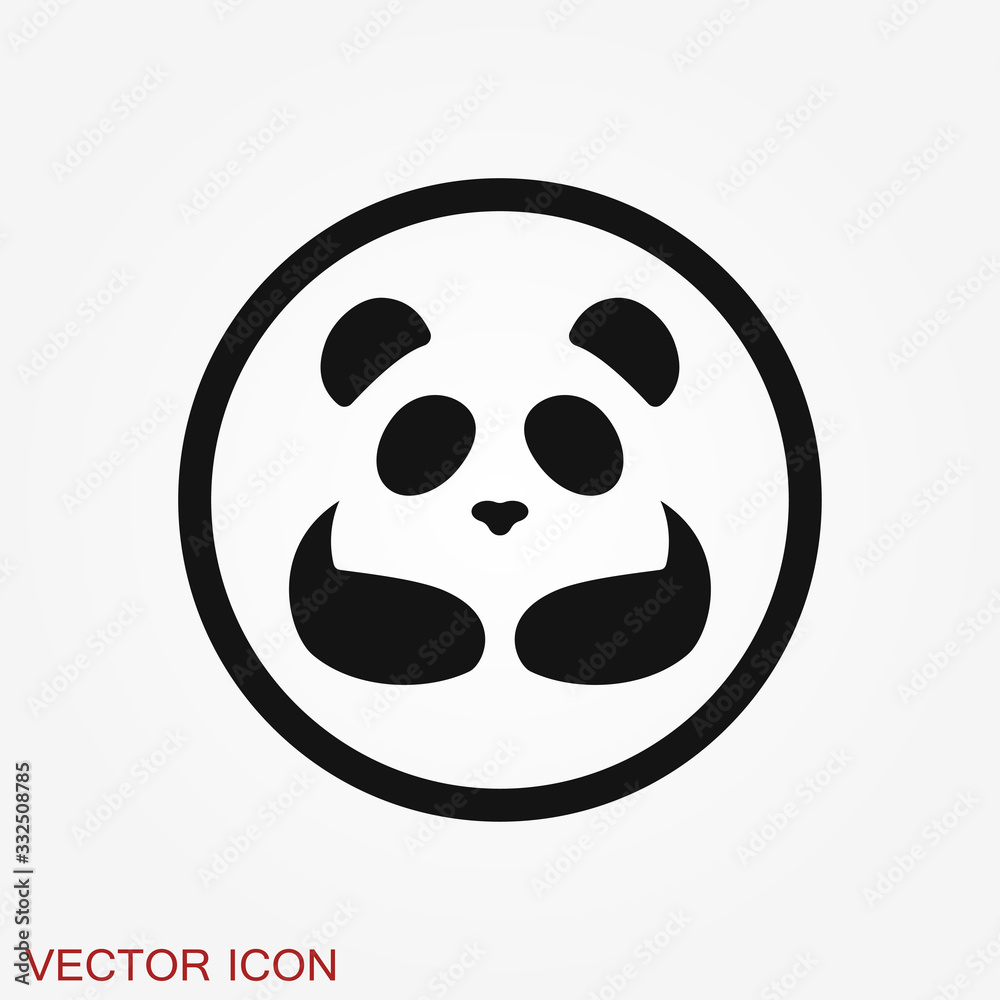 Panda icon. Vector image of a panda on background