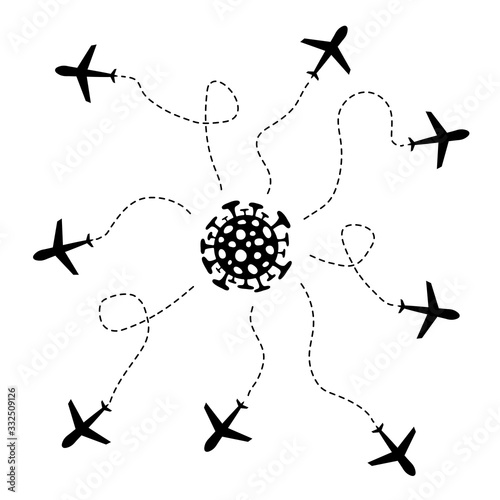 Spreading of coronavirus infection.