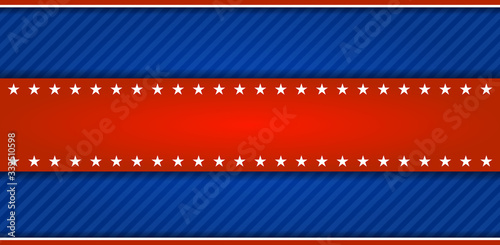 USA patriotic banner background. Vector of abstract USA patriotic design element background, with USA flag elements. Copy space available for text.