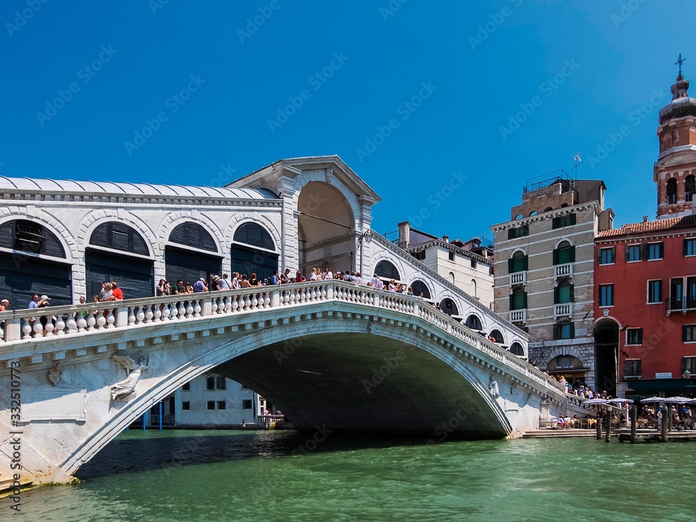 The Rialto Bridge over the Grand Canal in Venice, Italy