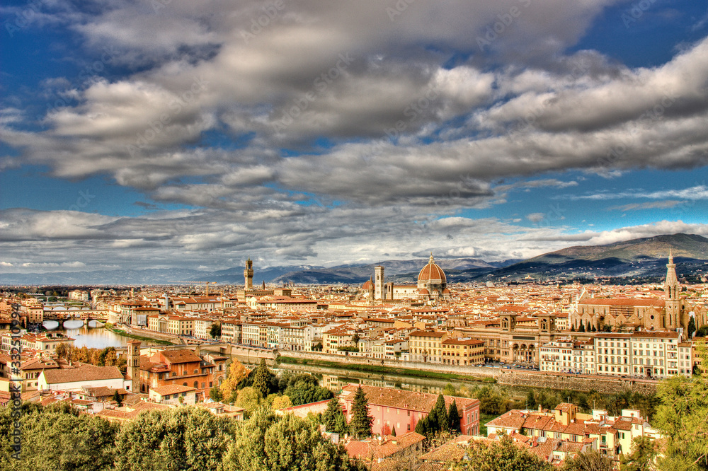 Panoramic view of Florence, Italy, from the Michelangelo piazzale