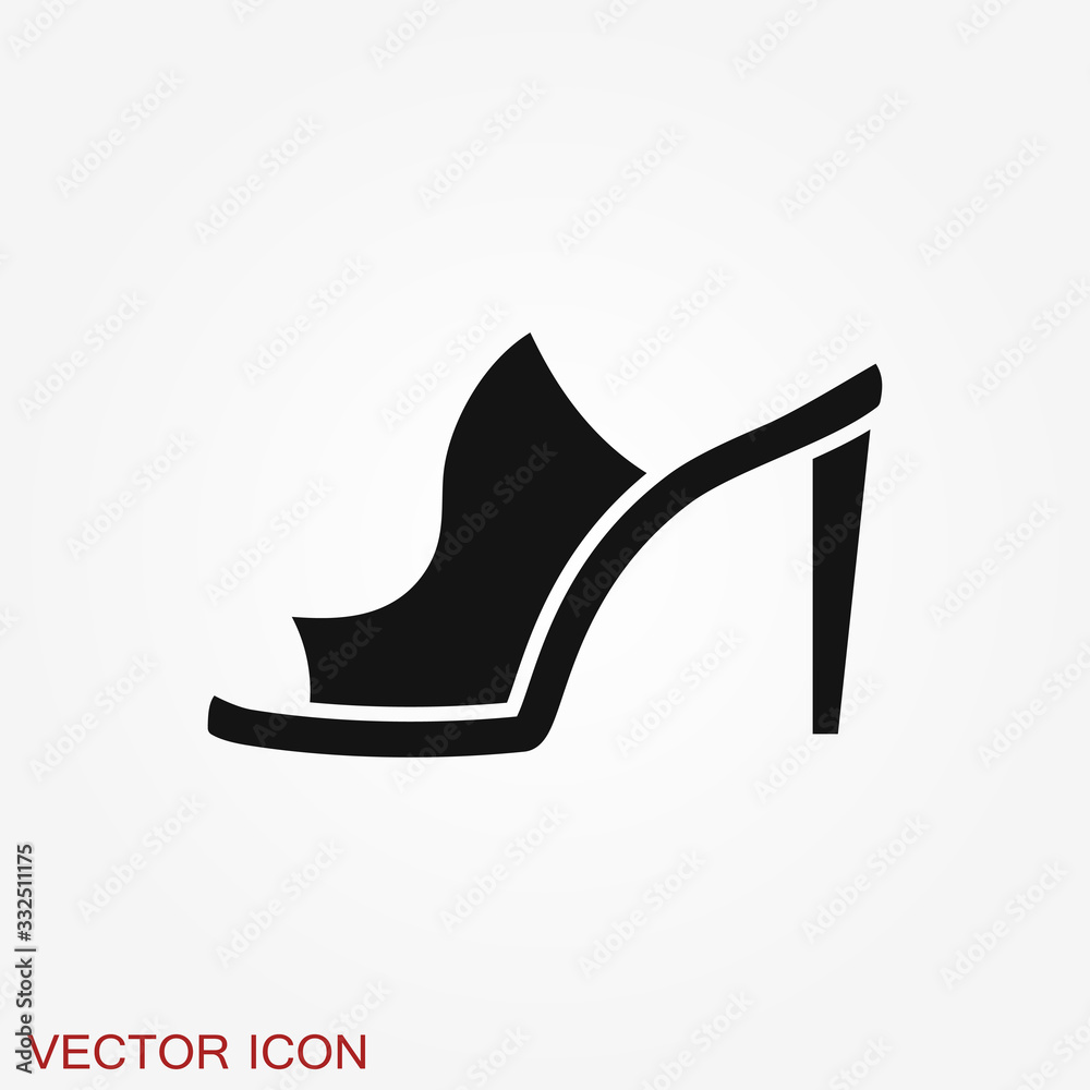 Fototapeta premium Peep-toe icon. High heels illustration. Shoes illustration. Shoes icon. Vector illustration