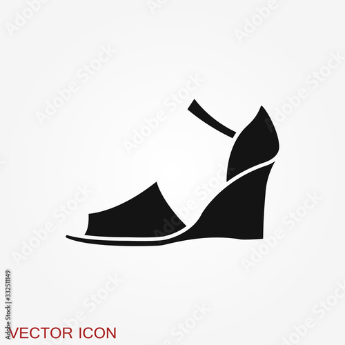 Peep-toe icon. High heels illustration. Shoes illustration. Shoes icon. Vector illustration