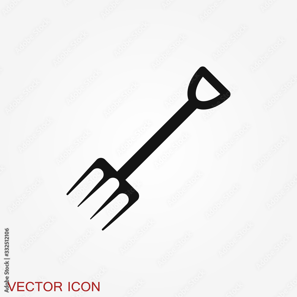 Pitchfork icon in flat style isolated on background. For your design, logo. Vector illustration. Pitchfork icon in flat style isolated on background. For your design, logo. Vector illustration.