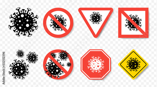 Stop coronavirus. Coronavirus outbreak in China. The fight against coronavirus. The danger of coronavirus and the risk to public health. Pandemic medical concept with dangerous cells. Vector