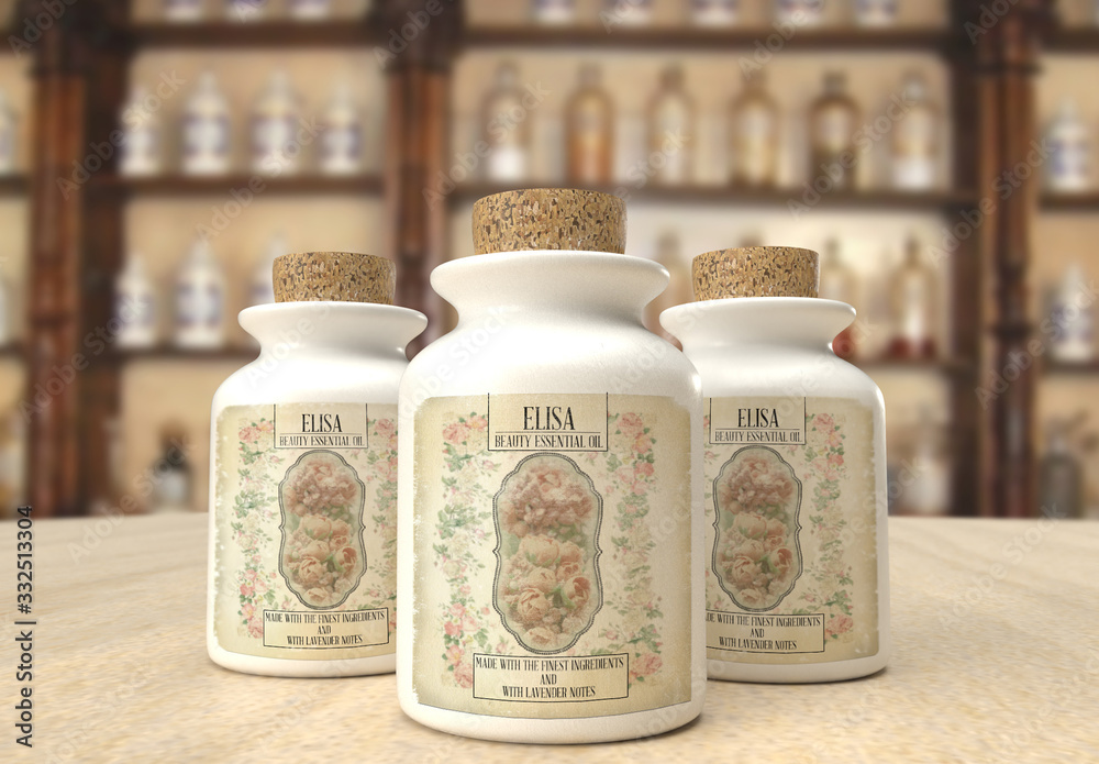 Cosmetic Pharmacy Bottle Label Mockup Stock Template Adobe Stock