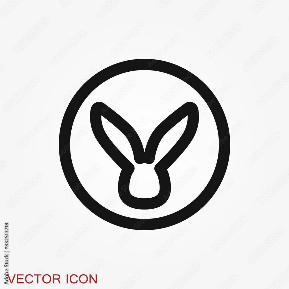 Rabbit icon vector, design on background, Rabbit Logo for your design. Animal.