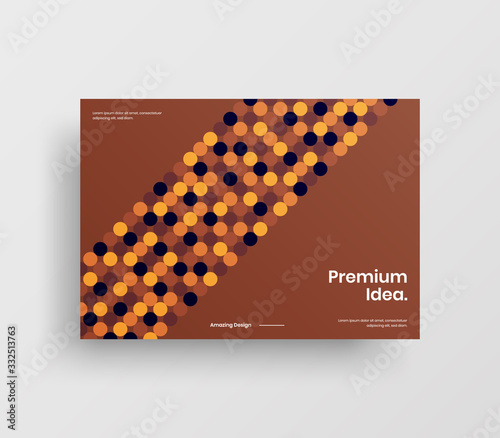 Creative business presentation vector A4 horizontal orientation front page mock up. Modern corporate report cover abstract geometric illustration design layout. Company identity brochure template.