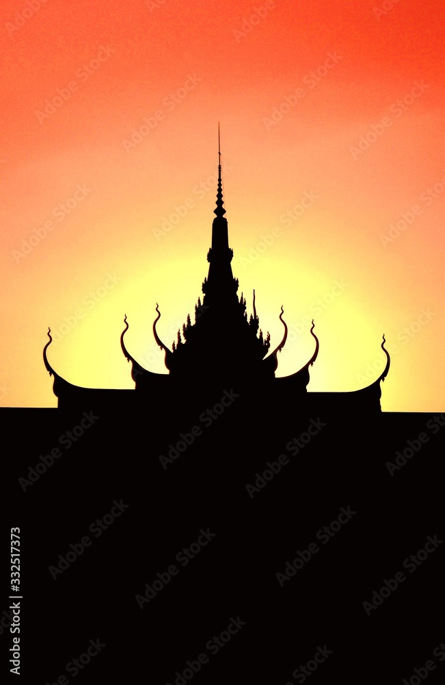 Necropole in Phnom Penh at Sunset  