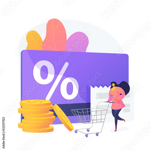 Marketing strategy cartoon web icon. Loyalty business model, shopping discount offer, customer reward. Shop virtual currency, points exchanging. Vector isolated concept metaphor illustration