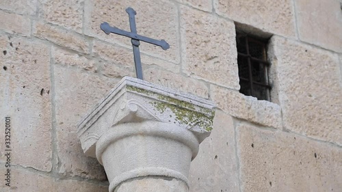 Particolari lapidei della Cattedrale Sant'Andrea di Venosa in Basilicata, Italia photo