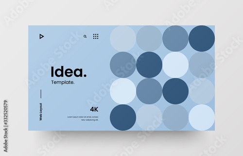 Creative horizontal website screen part for responsive web design project development. Abstract geometric pattern banner layout mock up. Corporate landing page block vector illustration template.