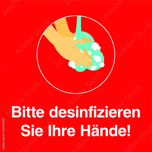 Coviod-19, Coronavirus, Desinfizieren Sie Ihre Hände, Plakat, Schutz vor Viren und Bakterien, für Krankenhäuser, Pflegedienst, Supermärkte, Apotheke, Restaurants und Service Theke,