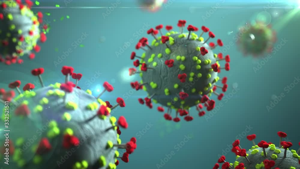 A 4k video of the corona virus in the liquid. Prores 4444.