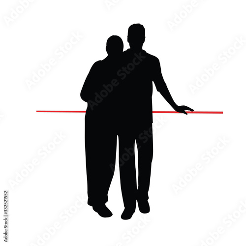 a couple body silhouette vector