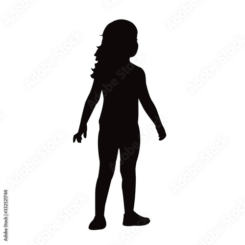 a girl standing body silhouette vector