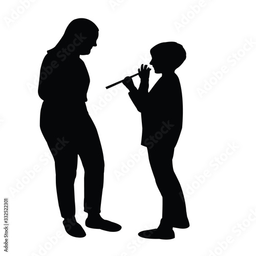 children making chat, silhouette vector