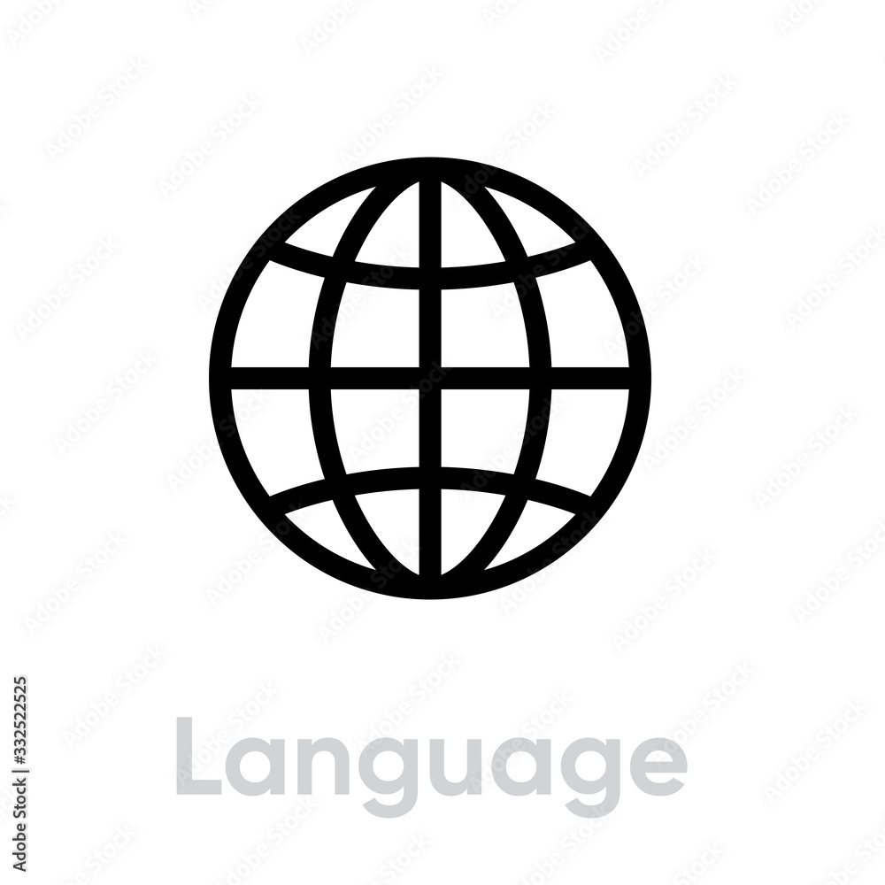 Language ad block icon. Editable line vector. Language ad block icon. Editable line vector.